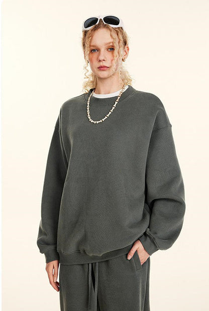345GSM Fleece Solid Color Crew