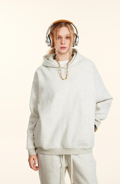 345GSM Solid Color Zipper Pockets Hoodie