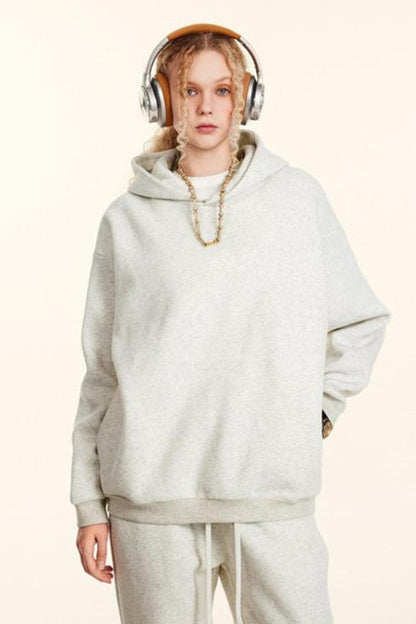 345GSM Solid Color Zipper Pockets Hoodie