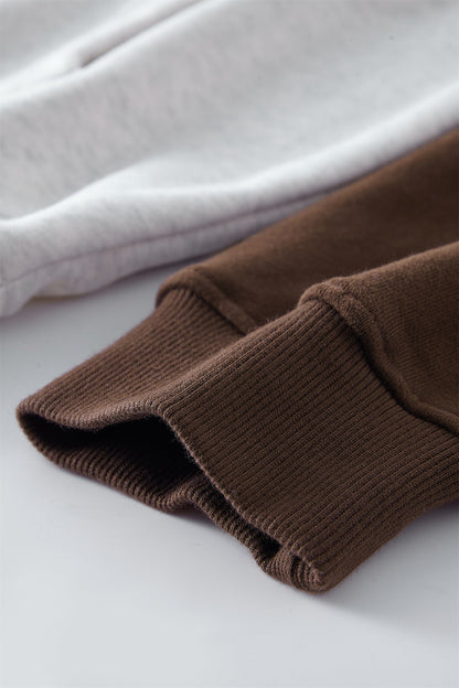 Contrast Sleeve Fleece Hoodie