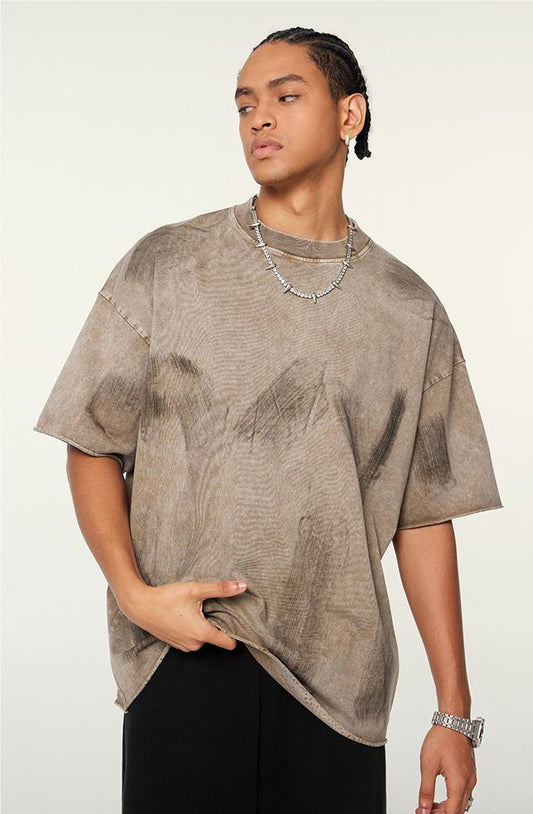 310GSM Brush Dyed Washed?Tee