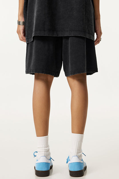 330GSM Pigment Dyed Distressed Short