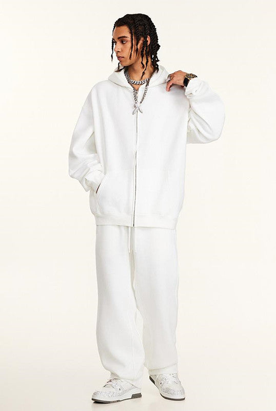 345GSM Fleece Solid Color Zipper Jacket