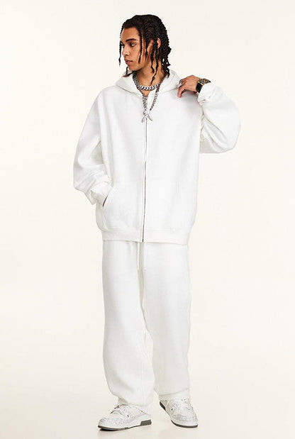 345GSM Fleece Solid Color Zipper Jacket