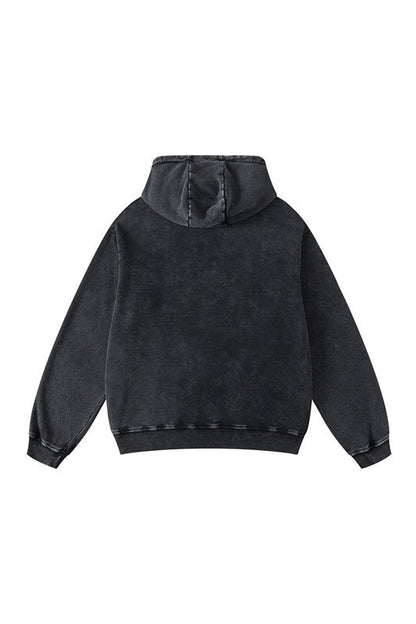420GSM Digital Printed Pigment Dyed Hoodie