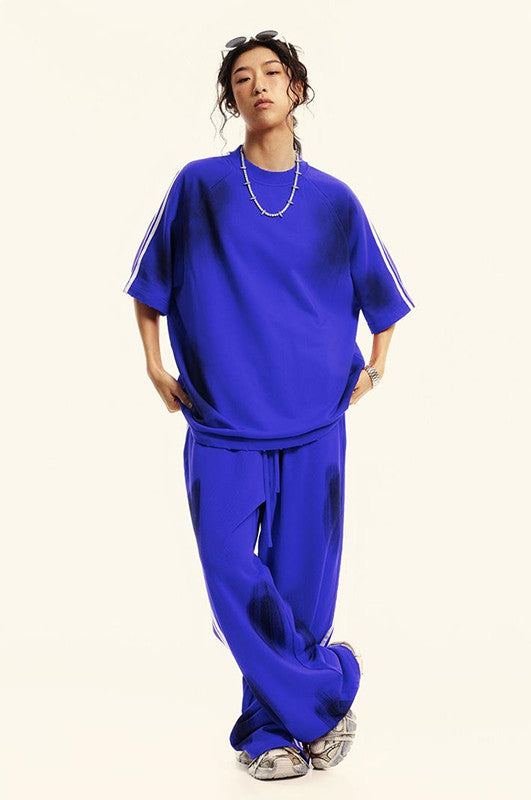 380GSM Brush Dyed Stripe Side Sweatpants