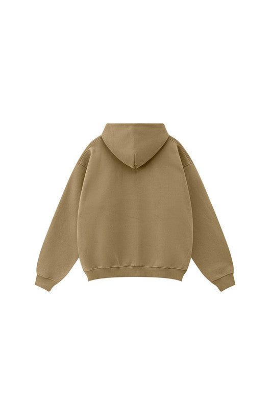 345GSM Fleece Solid Color Zipper Jacket