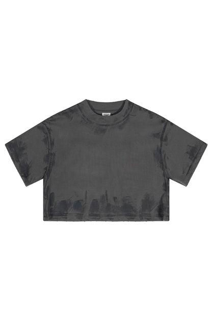 305GSM Brush Dyed Crop Tee