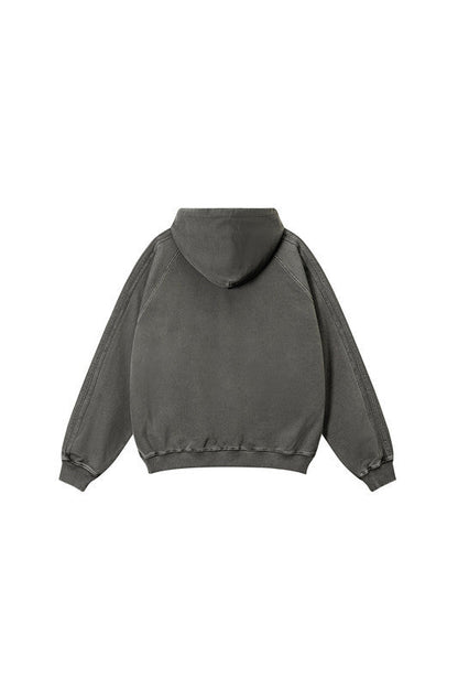 410GSM Stripe Side Pigment Dyed Hoodie