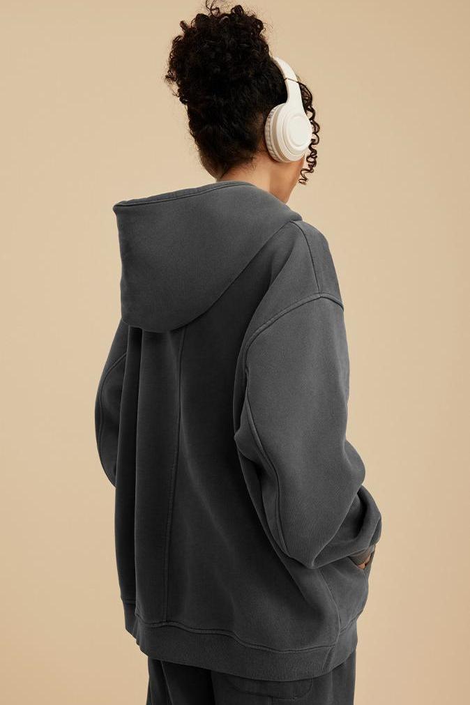 355G Washed Fleece Hoodie