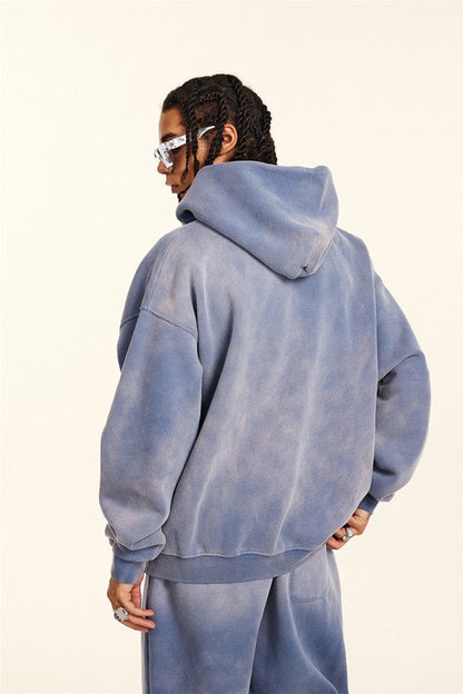 332GSM Spray Washed Fleece Zipper Hoodie