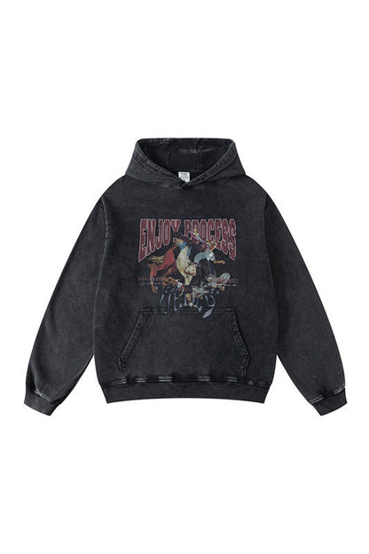 420GSM Digital Printed Wash Out Oversized Hoodie