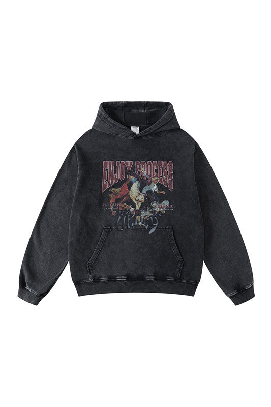 420GSM Digital Printed Wash Out Oversized Hoodie