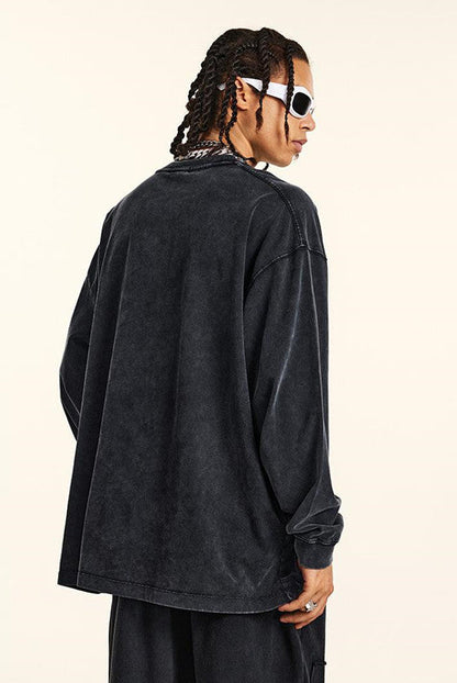 100% Cotton 250GSM Pigment Dyed Long Sleeve Crew