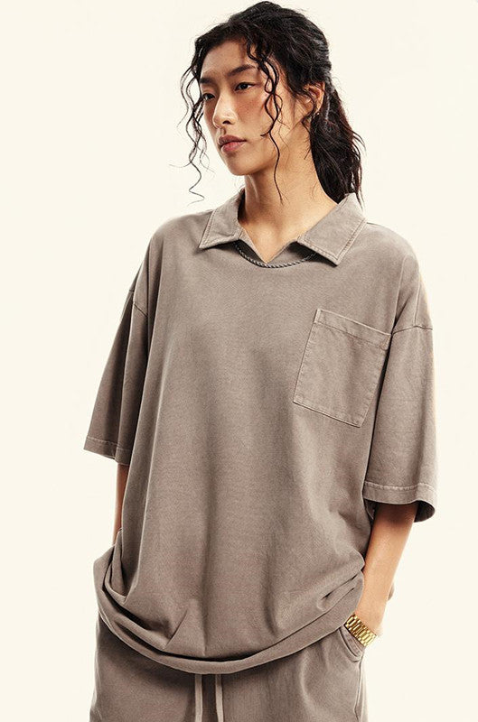 310GSM Washed Polo Tee