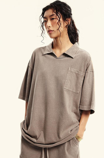310GSM Washed Polo Tee