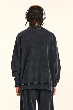 100% Cotton 380GSM Vintage Washed Crew