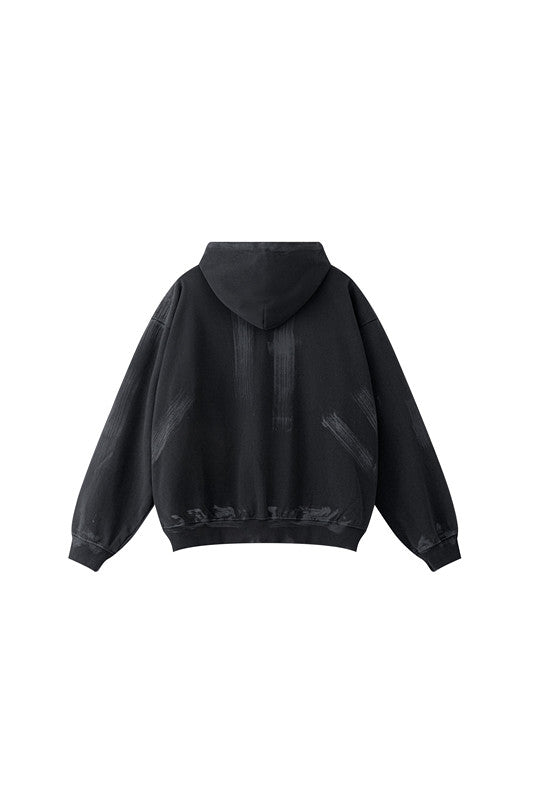 370GSM Dirty Effect Washed Out Hoodie
