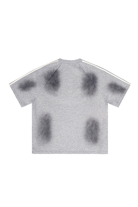 300GSM Dirty Effect Stripe Side Tee