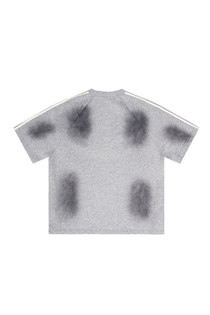 300GSM Dirty Effect Stripe Side Tee