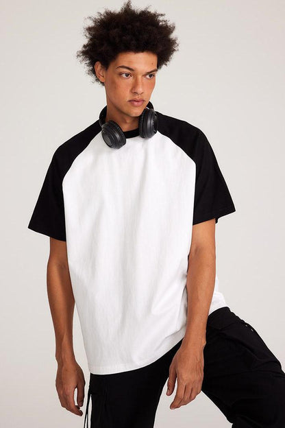 Contrast Sleeve Basic Tee