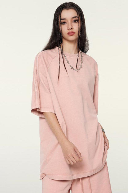 250GSM Pigment Dyed Side Stripe Tee