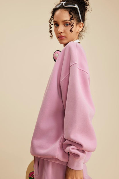 355G Washed Fleece Crew