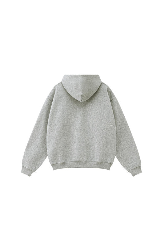 345GSM Fleece Solid Color Zipper Jacket