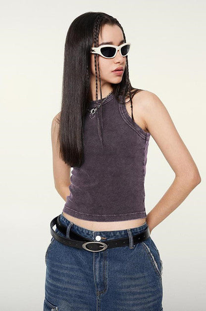 235GSM Washed Out Crop Vest