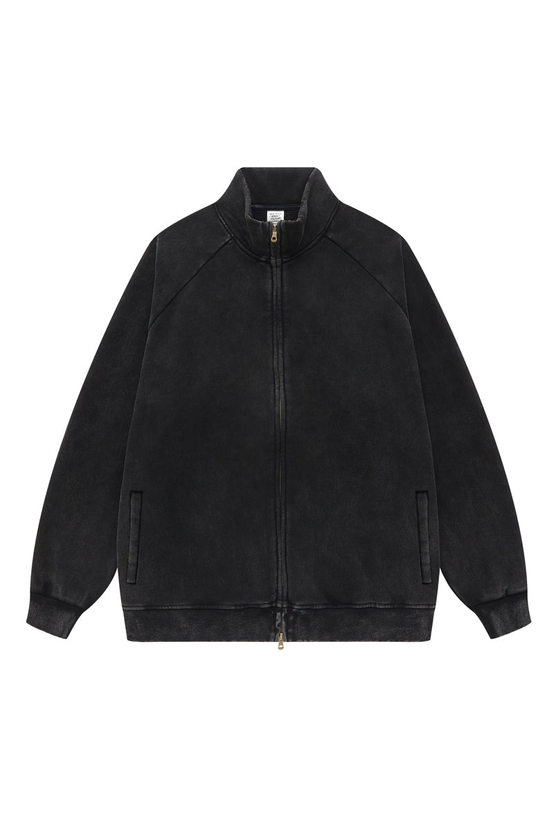 Washed Fleece Zipper Jacket