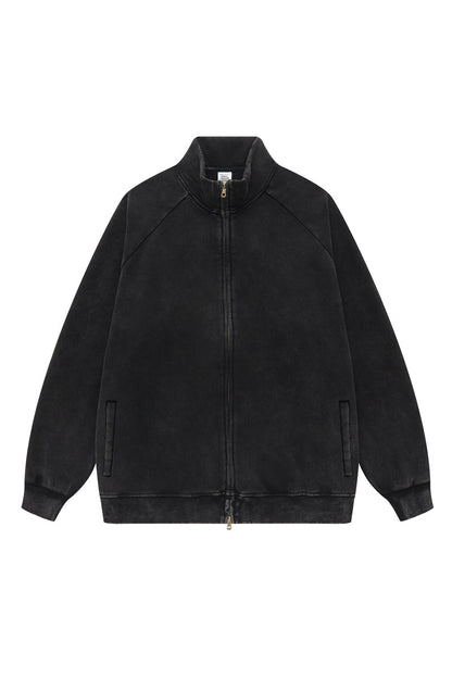 Washed Fleece Zipper Jacket