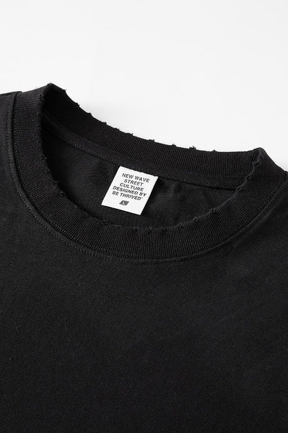 Washed Distressed Cotton Crew