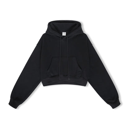 Basic Fleece Crop Hoodie