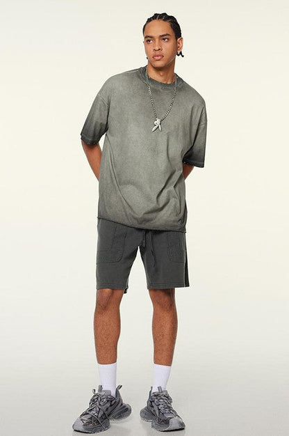 250GSM Distressed Gradient Washed Tee