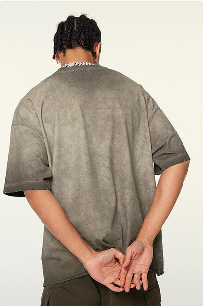250GSM Distressed Gradient Washed Tee