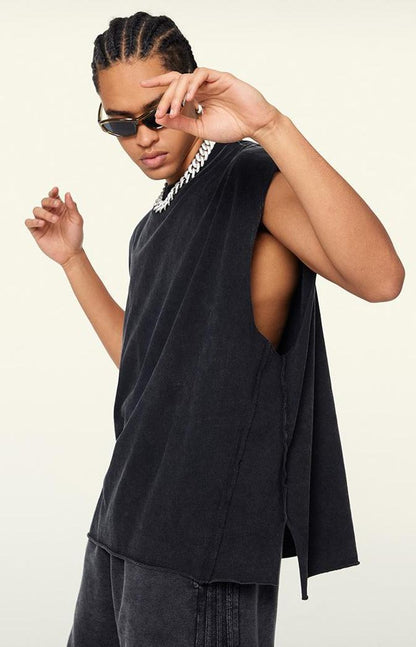 270GSM Distressed Vintage Muscle Tee