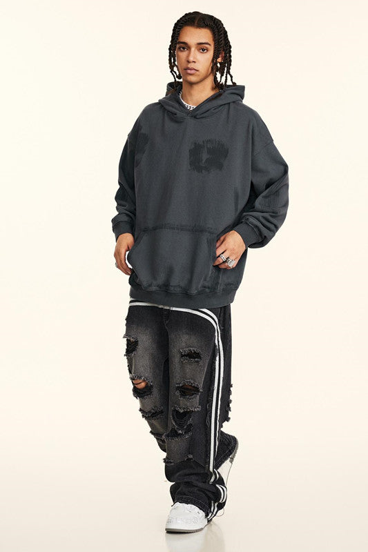 370GSM Dirty Effect Washed Out Hoodie