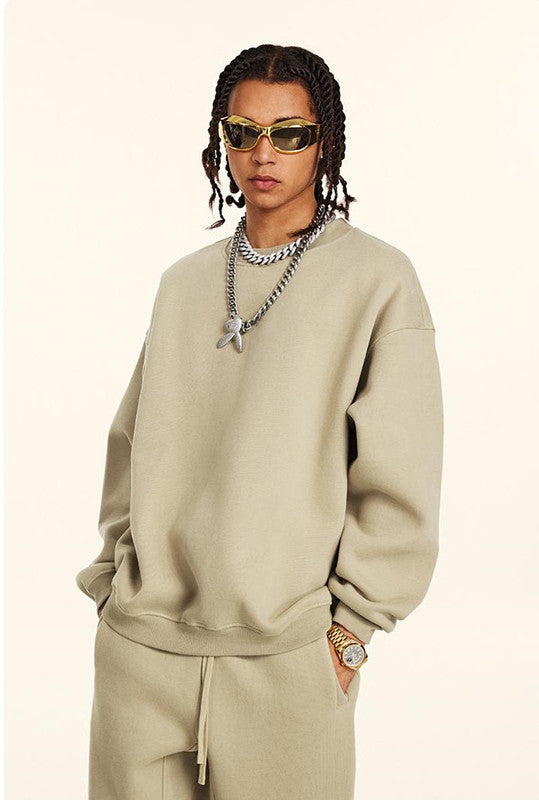 345GSM Fleece Solid Color Crew