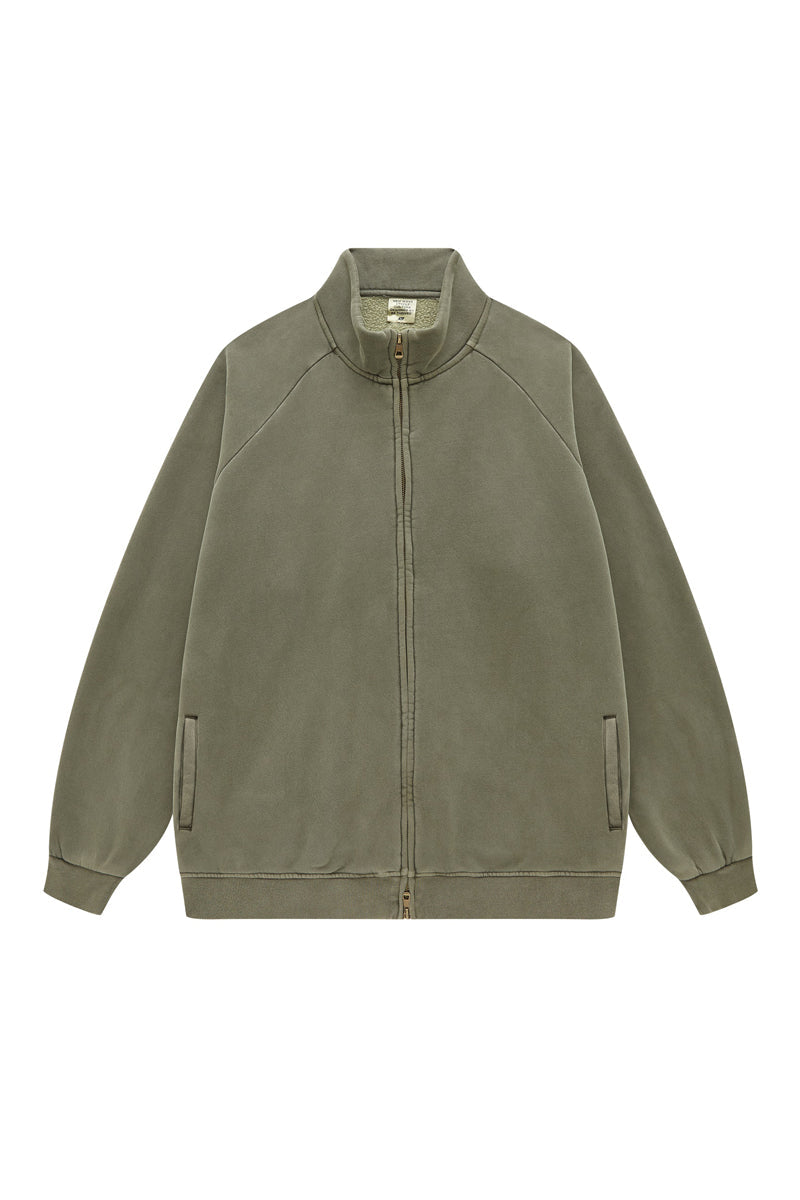 Washed Fleece Zipper Jacket