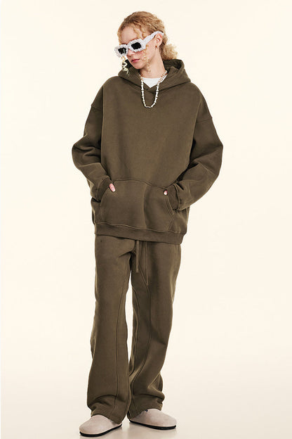 345GSM Fleece Solid Oversized Hoodie