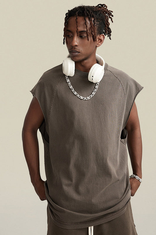 Washed Sleeveless Muscle Tee