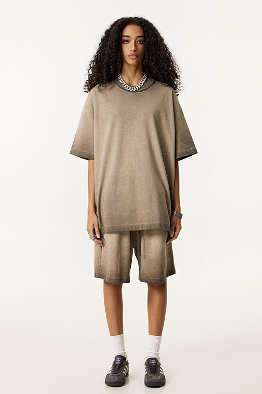 310GSM Gradient Washed Distressed Short