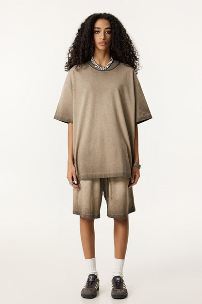 310GSM Gradient Washed Distressed Short