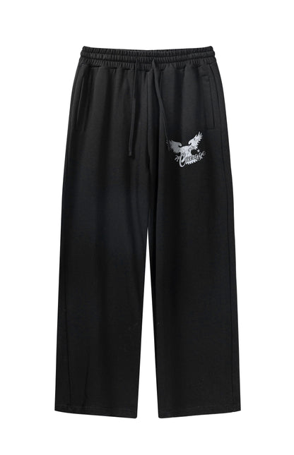 380GSM?Stripe Side Screen Printed Sweatpants