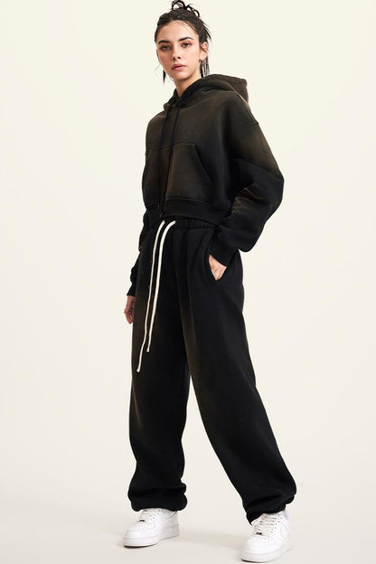 Washed Gradient Fleece Hoodie