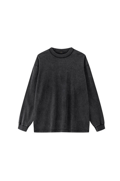 100% Cotton 250GSM Pigment Dyed Long Sleeve Crew