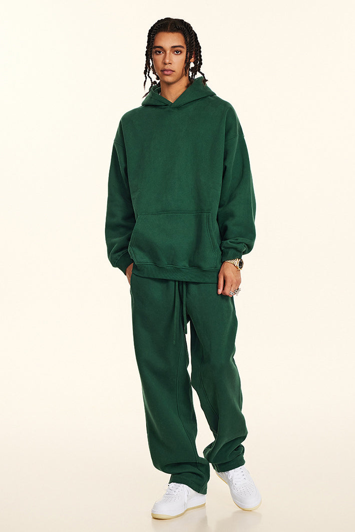 345GSM Fleece Solid Oversized Hoodie