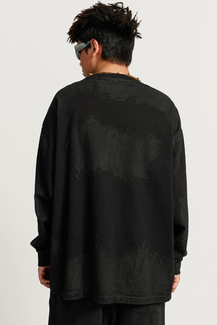 Washed Distressed Cotton Crew