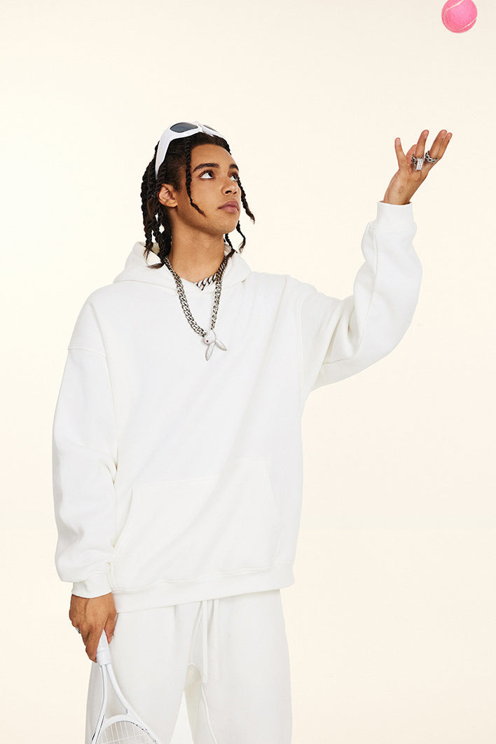 345GSM Fleece Solid Oversized Hoodie