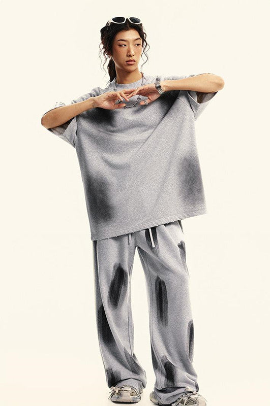 380GSM Brush Dyed Stripe Side Sweatpants